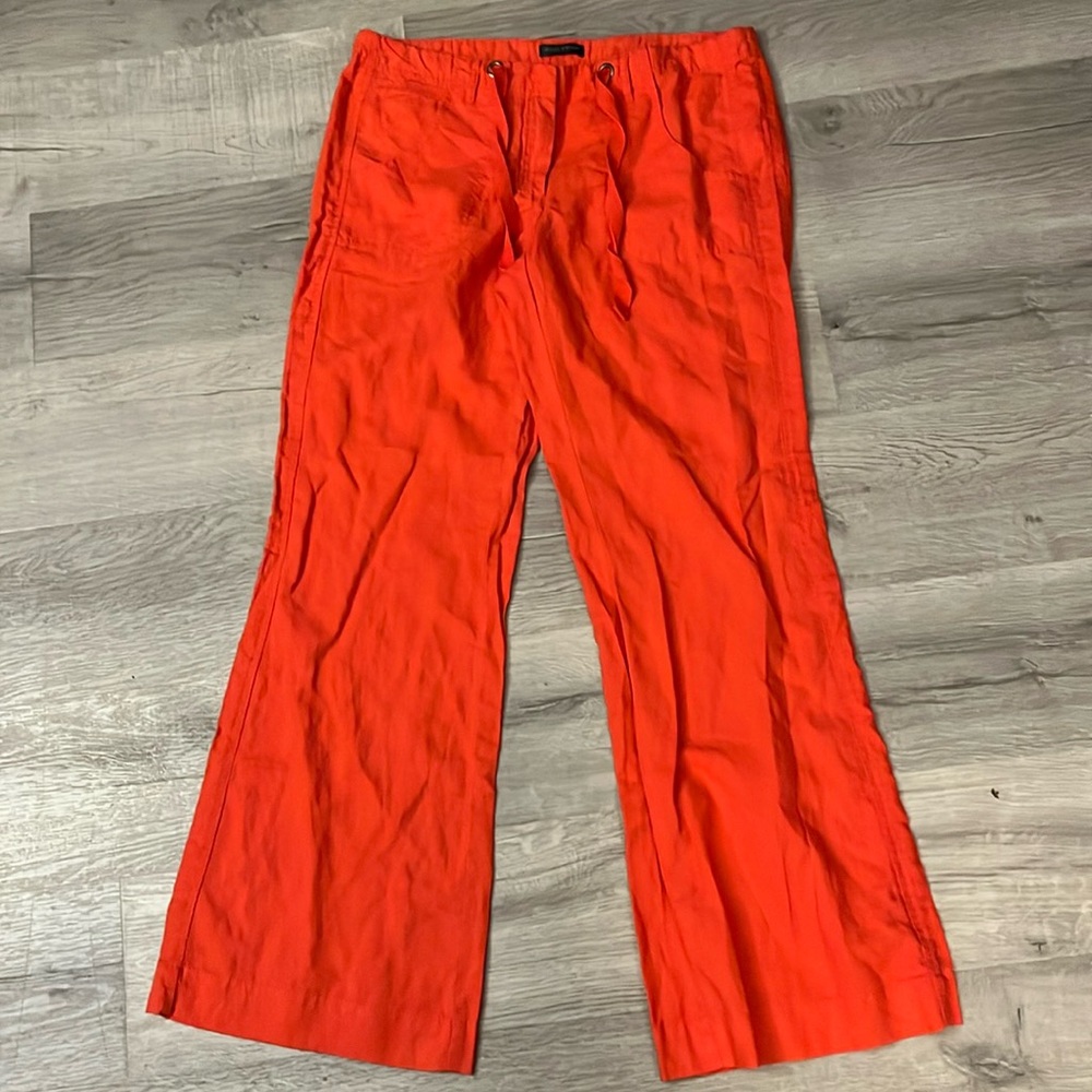 Willi Smith linen blend wide leg bright cheery pants SZ XL
